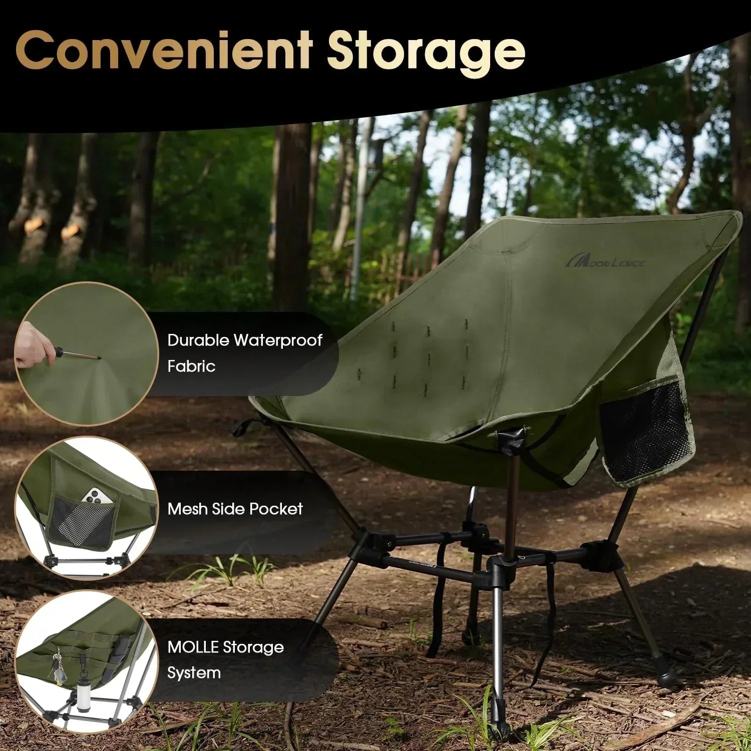 Portable Camping Chair Plus Folding Chair for Backpacking and Hiking wourant