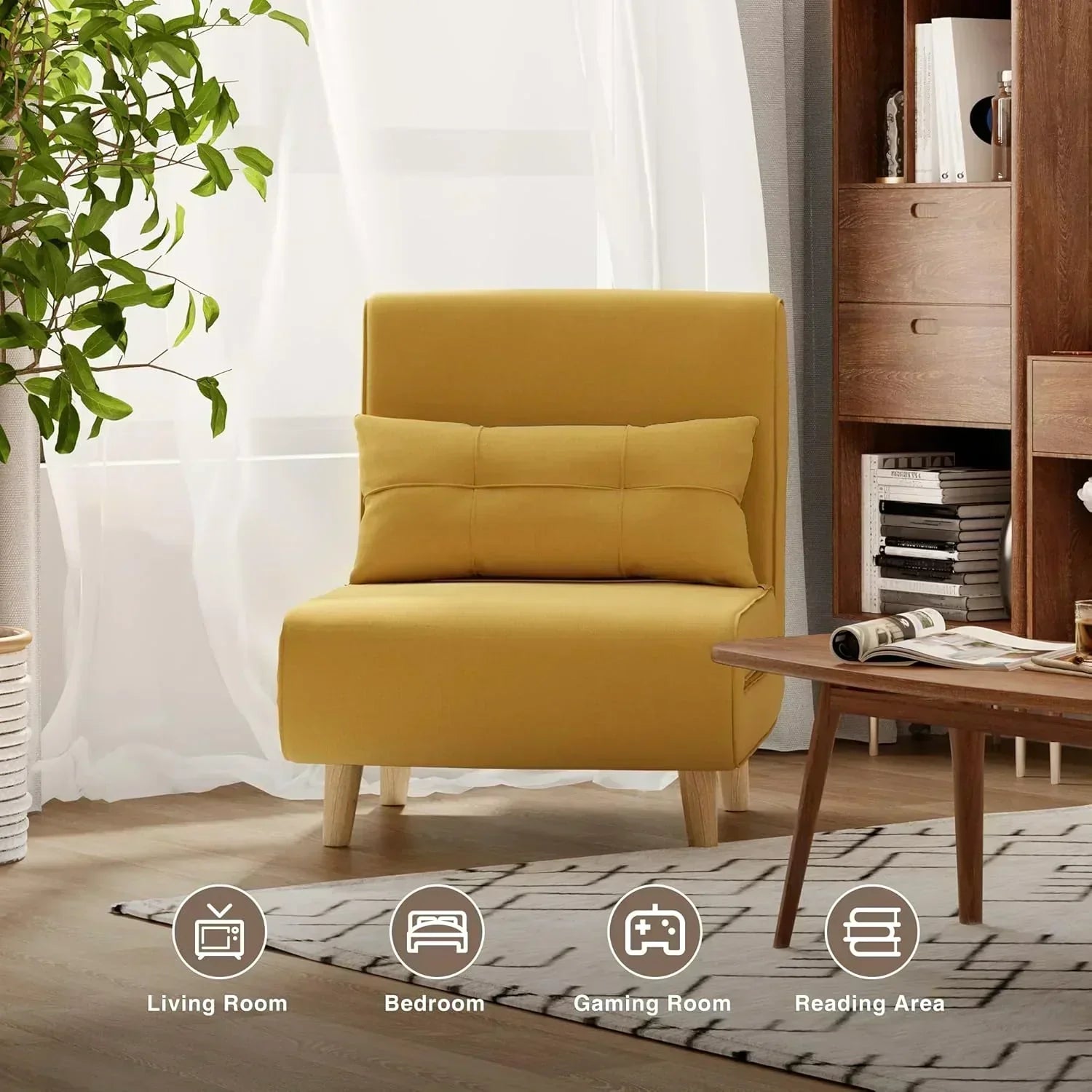 3-in-1 sleeper chair bed convertible chair bed futon sofa with adjustable backrest wourant