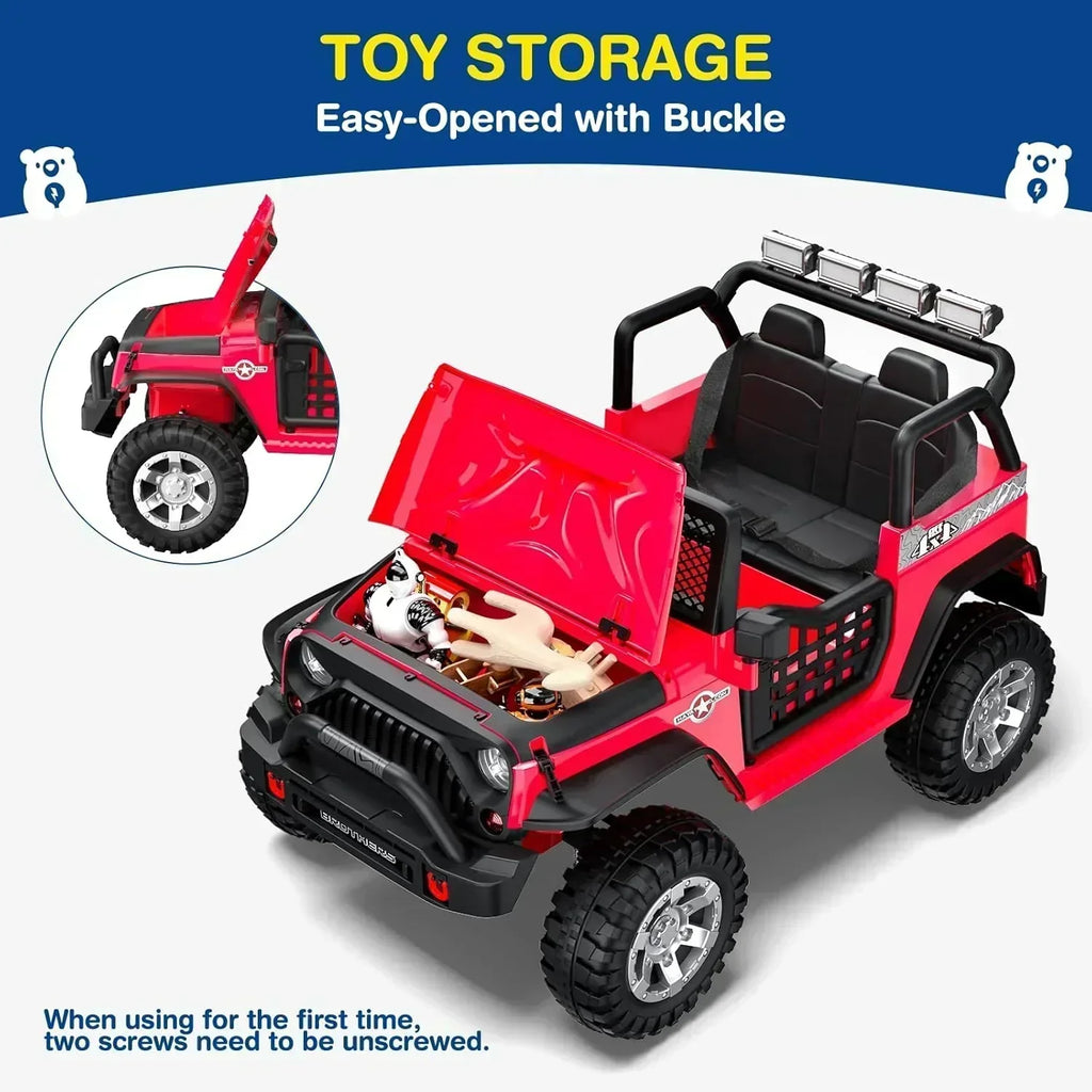 L8 Ride On Car 2 Seater 12V Kids Electric Car Remote Control 4-Wheel Suspension Bluetooth Speaker wourant