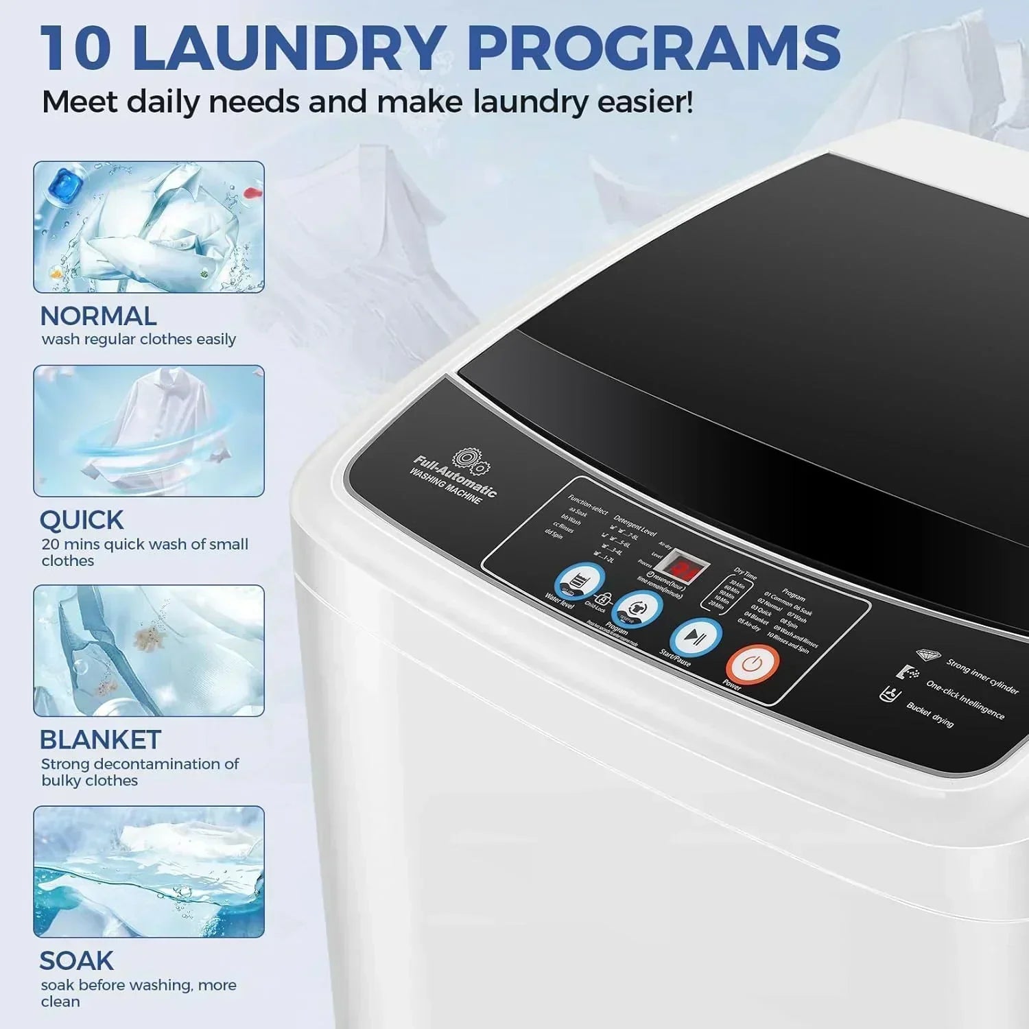 20Lbs Portable Washing Machine Nictemaw Portable Washer 2.8 Cu.ft Washer and Dryer Combo wourant