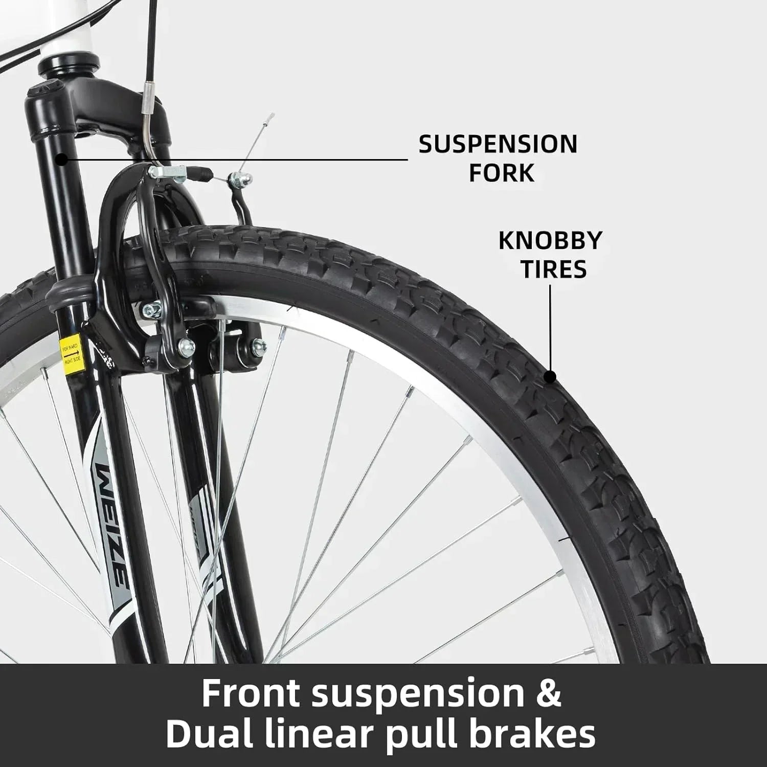 WEIZE Mountain Bike 26 27.5 inch Outdoor Hybrid Bikes 18-Speed High-Carbon Steel Full Suspension wourant