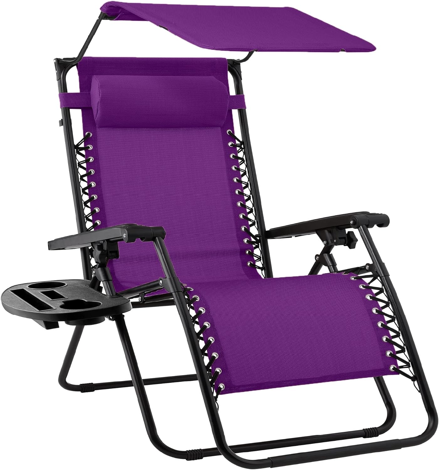 Best Choice Products Folding Zero Gravity Recliner Patio Lounge Chair Adjustable Canopy Shade wourant