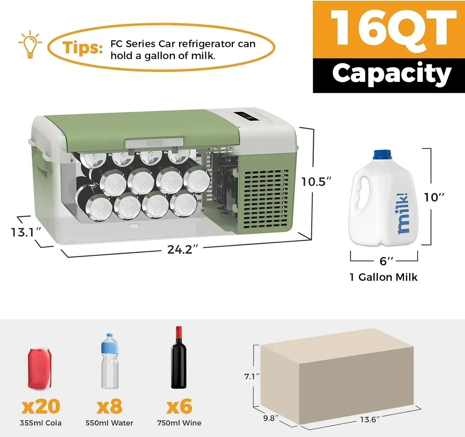 12V Refrigerator 21 Quart Portable Freezer 50 Hours Keep Cool Electric Cooler Car Refrigerator wourant