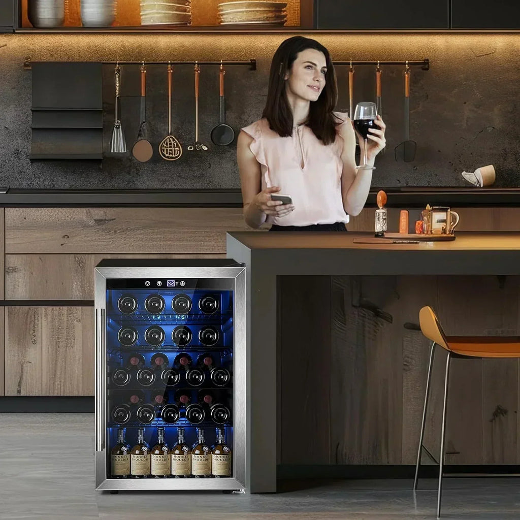 Mini Fridge 130 Can Beverage Refrigerator Cooler Drink Fridge Adjustable Temperature Control wourant