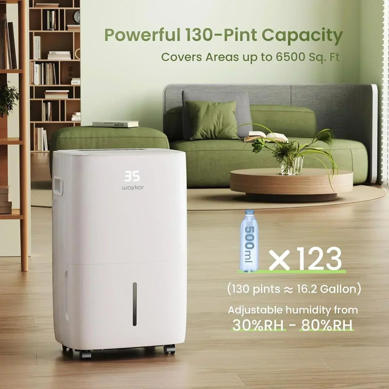 Waykar 2000 Sq Ft Dehumidifier for Home and Basements with Auto or Manual Drainage wourant