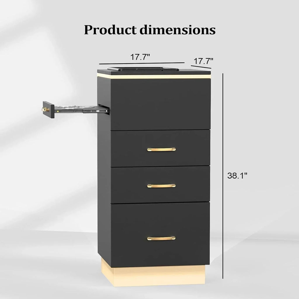 OmySalon Salon Storage Station Barber Stations Beauty Salon Spa Equipment with 3 Drawers wourant