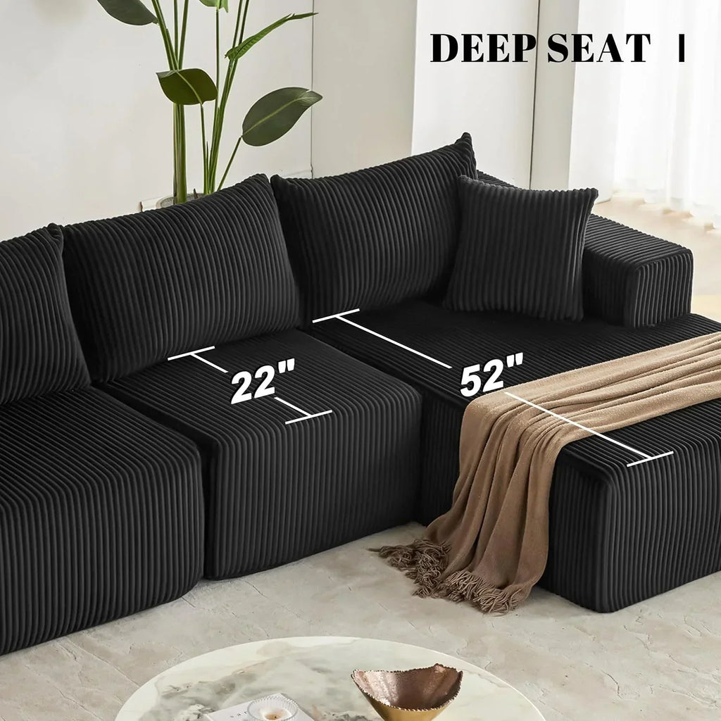 108-inch modular sofa cloud modular sofa with deep seat and reclining chair upholstered sofa wourant
