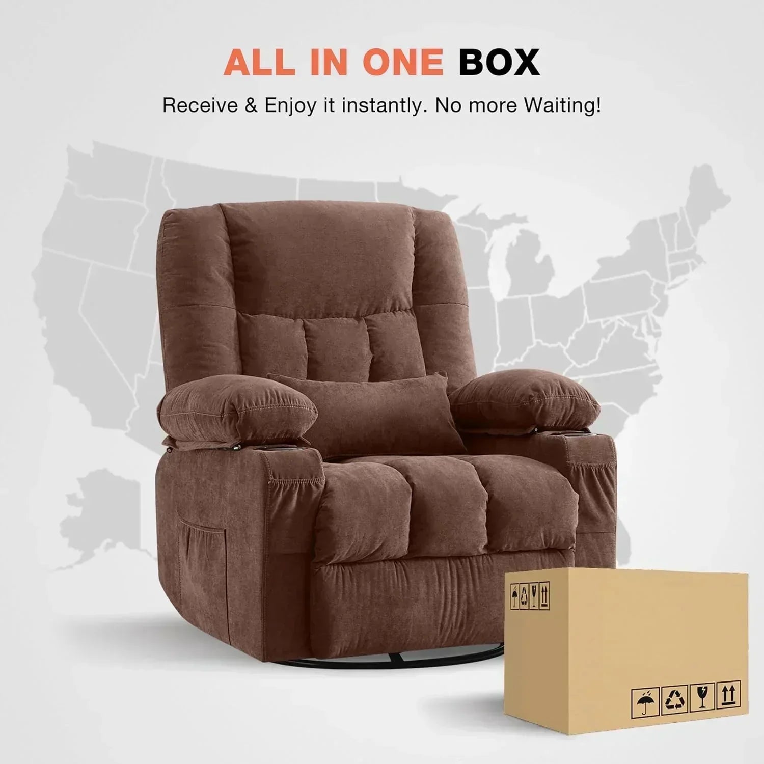 Massage rotating rocking lounge chair with vibration massage and calorie metering functions wourant