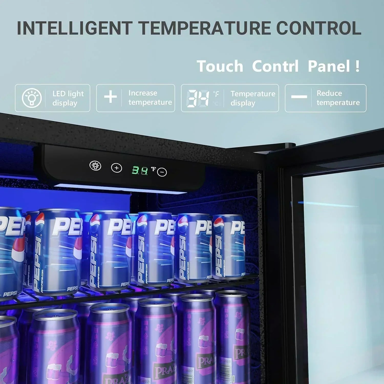 EUHOMY Beverage Refrigerator Cooler 130 Can Mini Fridge with Glass Door Beverage Cooler wourant
