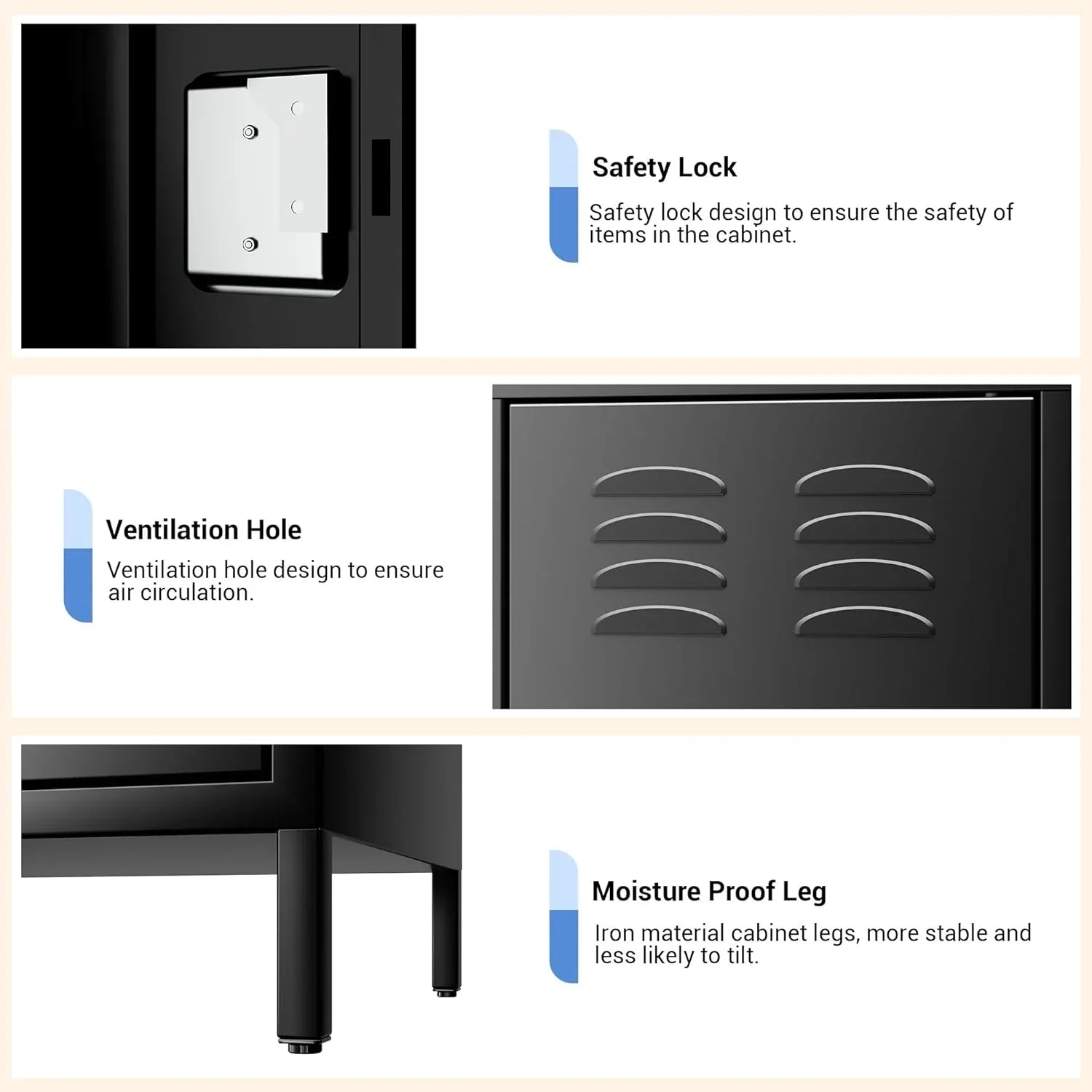 GAOMON Locker for Employees 6 Doors Locker Cabinet with Hooks Storage Locker wourant