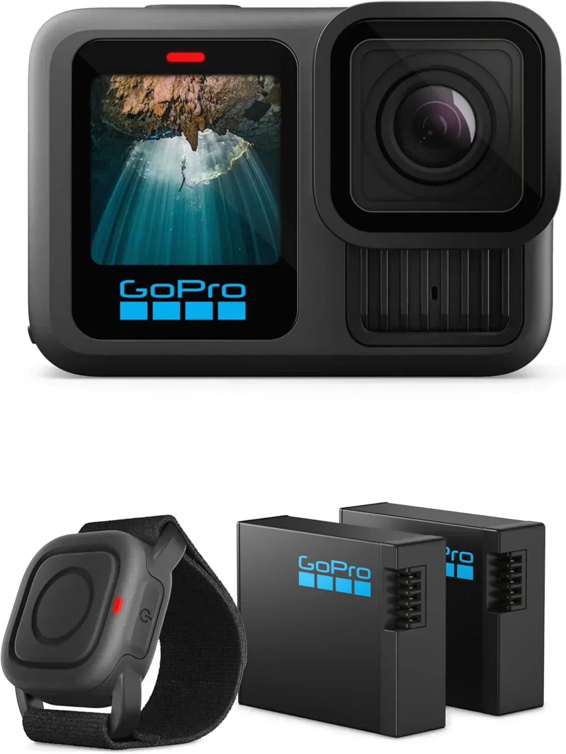 Black Waterproof Action Camera with 5.3K60 Video 27MP Photo Compatability HB-Series Lenses wourant