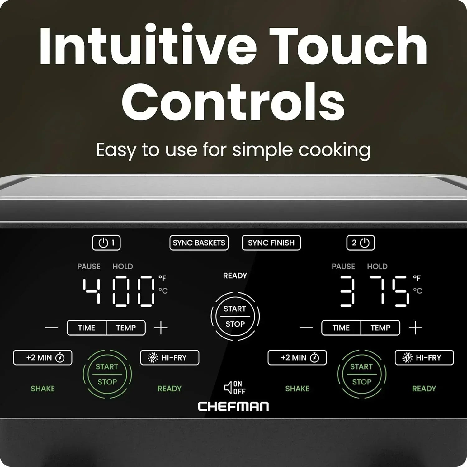 Chefman 6-Quart Double Basket Air Fryer Easy View Window uses two separate nonstick pans wourant