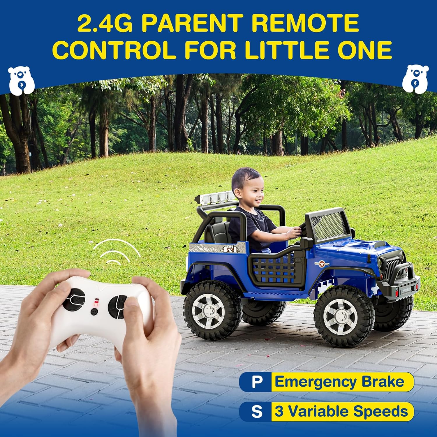 L8 Ride On Car 2 Seater 12V Kids Electric Car Remote Control 4-Wheel Suspension Bluetooth Speaker wourant