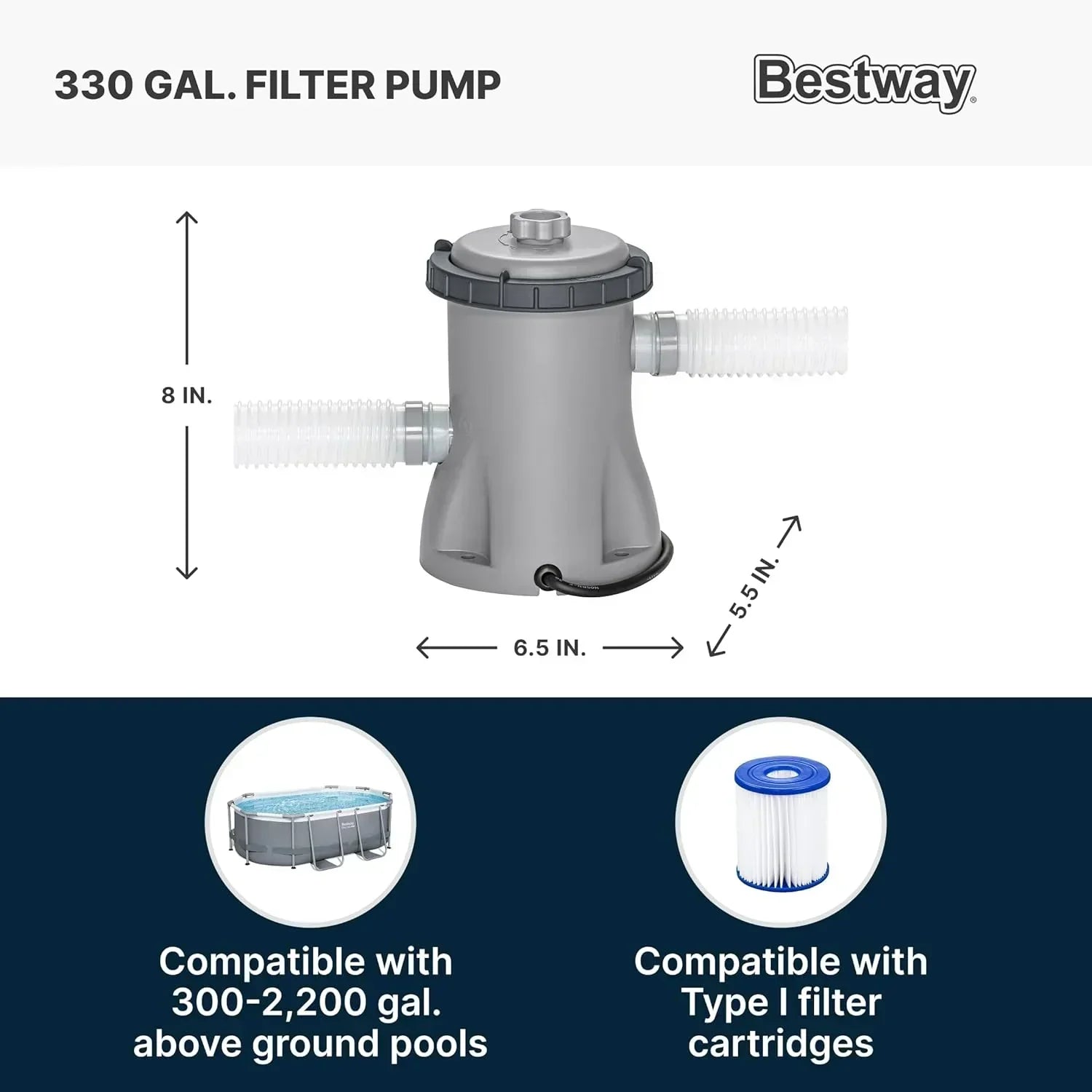 Power Steel 14' x 8'2" x 39.5" Oval Above Ground Pool Set Includes 530gal Filter Pump Ladder wourant