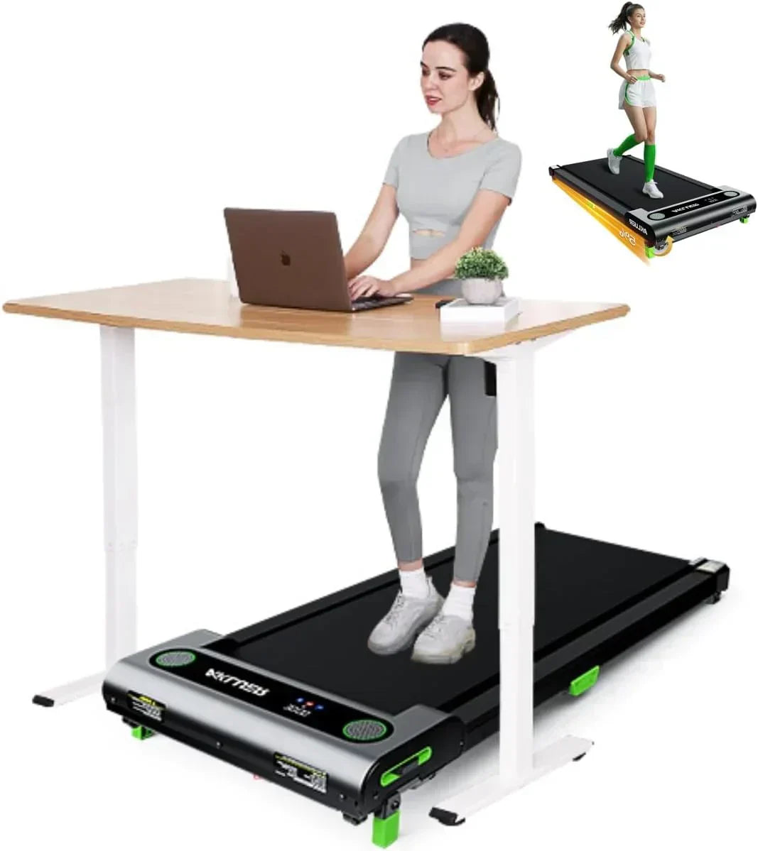 Akluer Inclined Home Treadmill 2.5 HP Small Under-Desk Treadmill Remote Control LED Display wourant