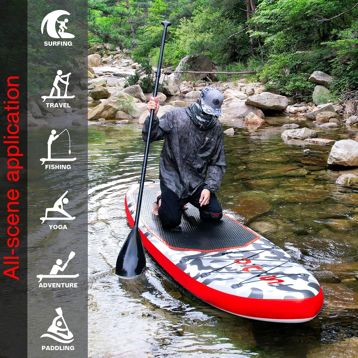 FunWater Inflatable Stand Up Paddle Board Premium SUP Paddle Accessories EVA Deck wourant