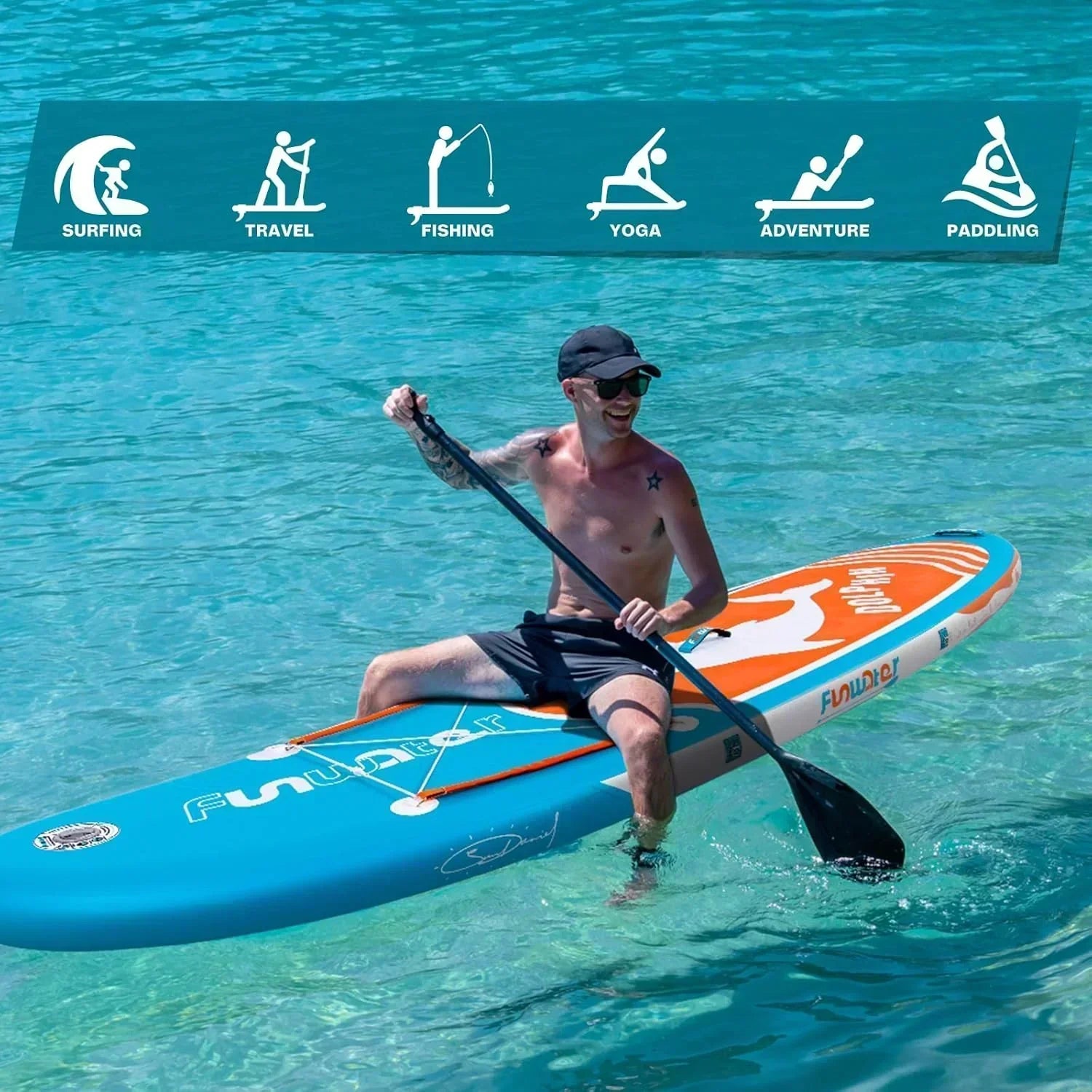 FunWater Inflatable Stand Up Paddle Board Premium SUP Paddle Accessories EVA Deck wourant