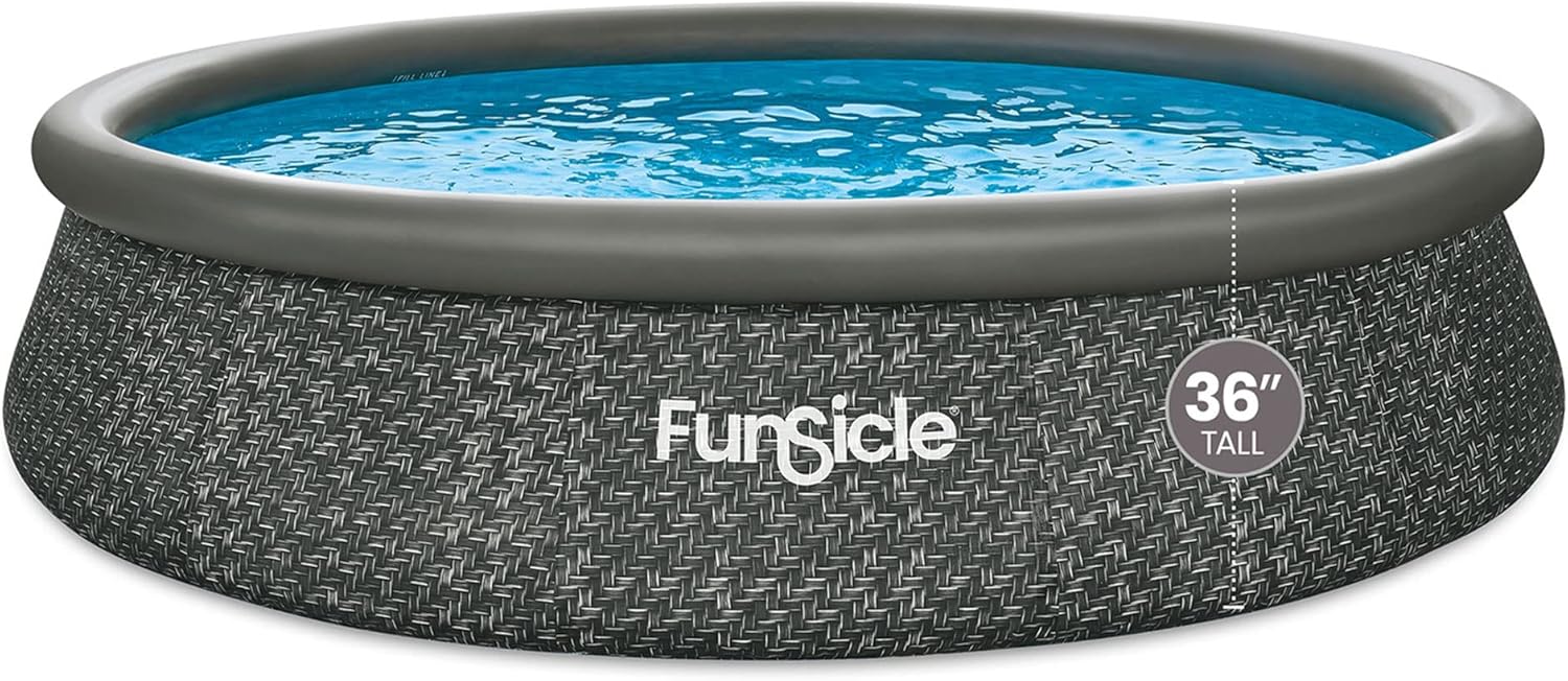 Funsicle 12 Foot by 36 Inch Quickset Round Inflatable Ring Top Outdoor Swimming Pool Set wourant