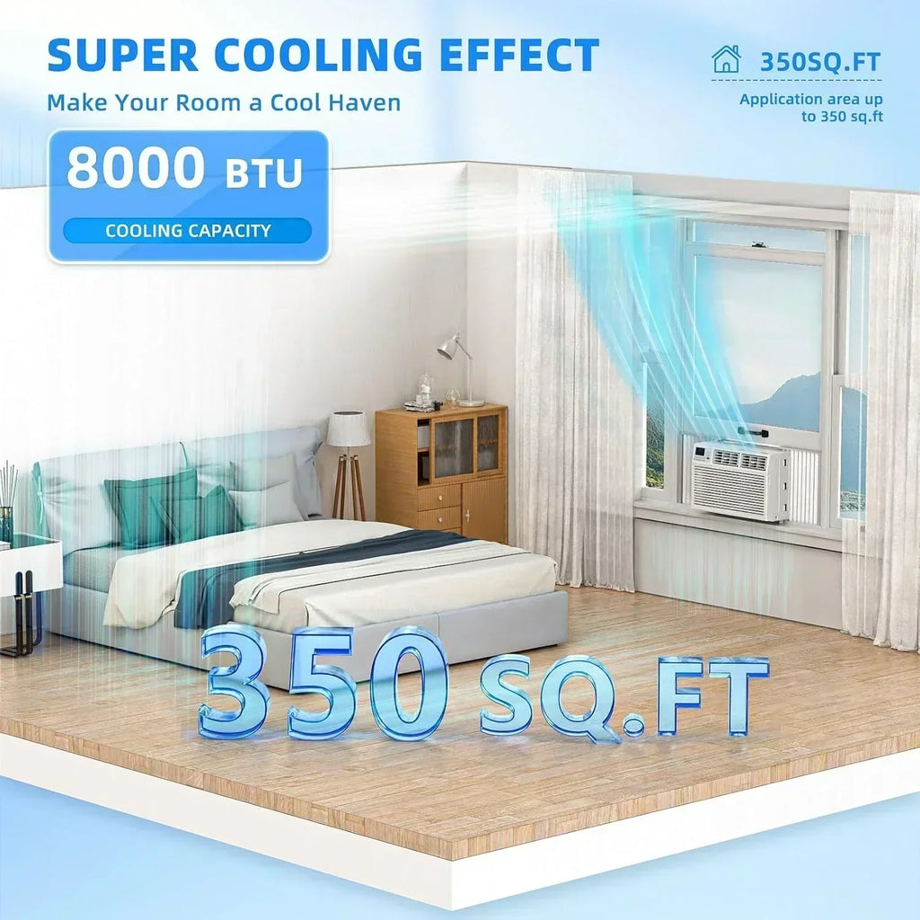 Antarctic Star 12,000 BTU U-Shaped Window Air Conditioner Unit Cools up to 550 Sq.Ft. with 6 Modes wourant
