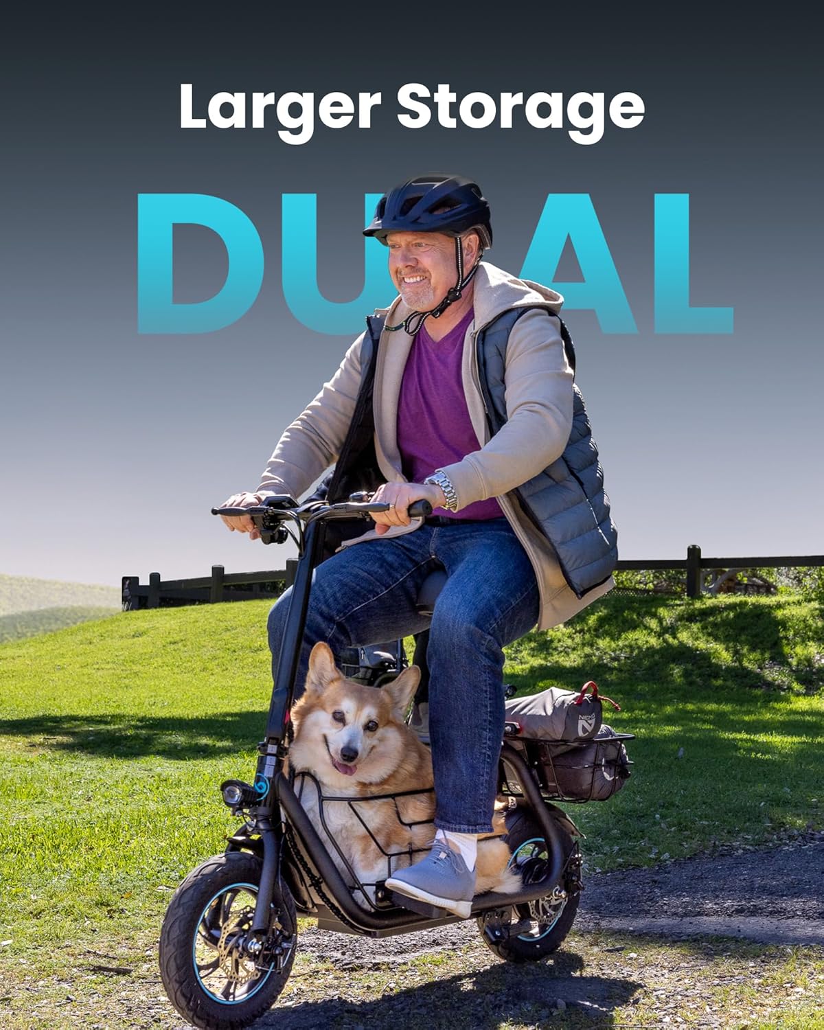 Gyroor Adult Electric Scooter with Large Center Basket 20 Mile Range Foldable and Seat wourant