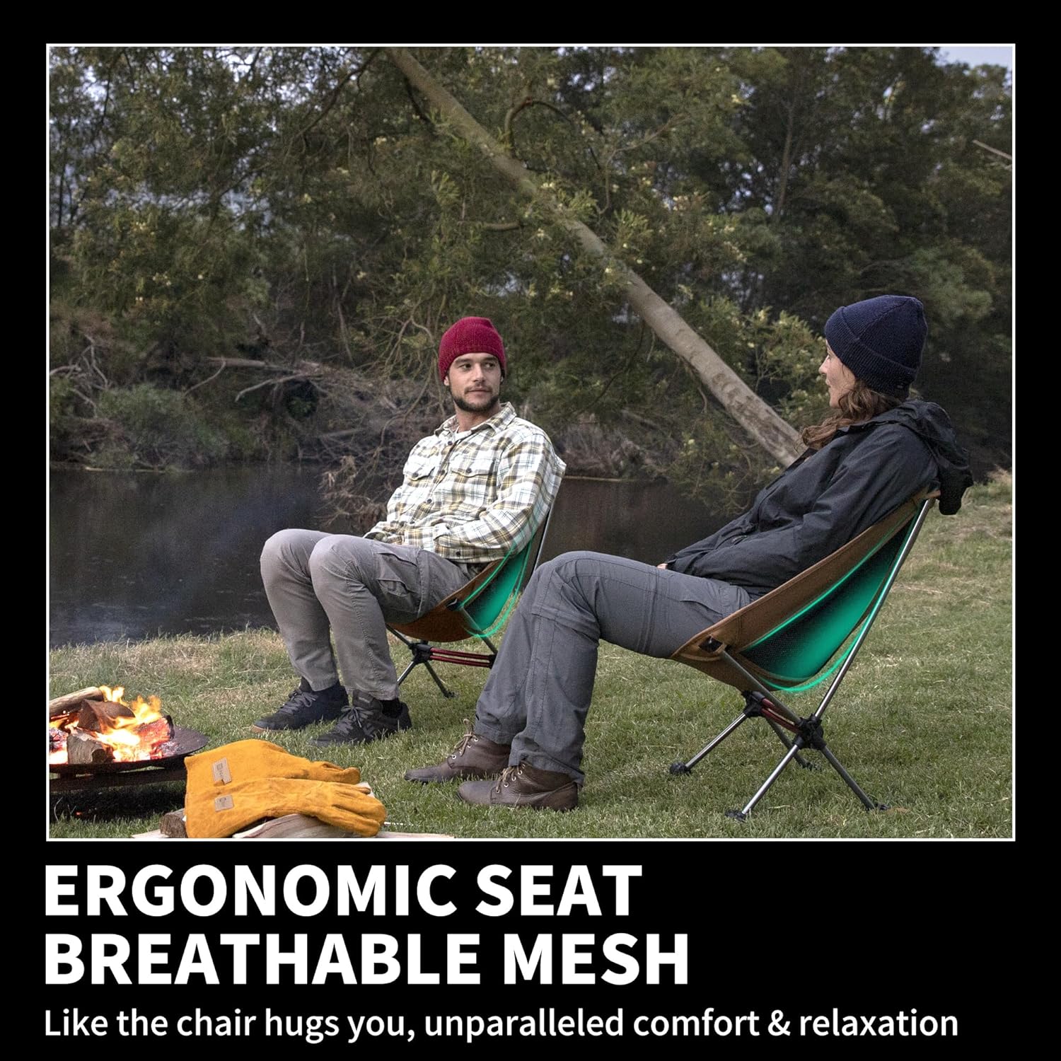 Ultralight Camping Chair 2.12 lbs Portable Backpacking Chair Folding Hiking Chair wourant
