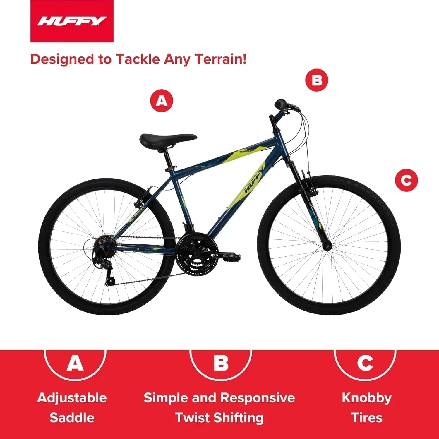 Huffy Stone Mountain Hardtail Mountain Bike for Boys/Girls/Men/Women 20"/24"/26" Sizes wourant