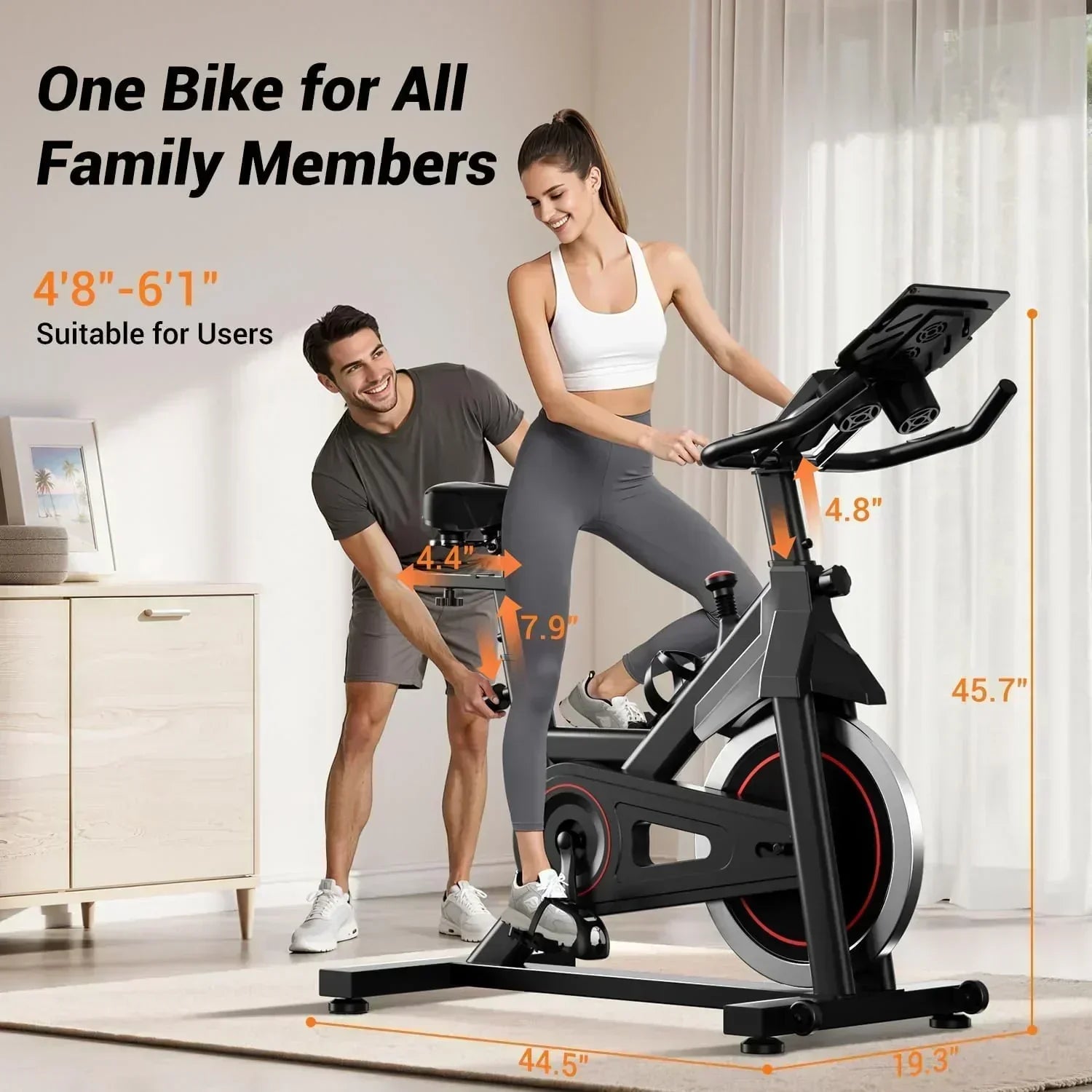 CURSOR FITNESS Exercise Bike Stationary Bikes 300 LBS Capacity Workout Bike Silent Belt Drive wourant