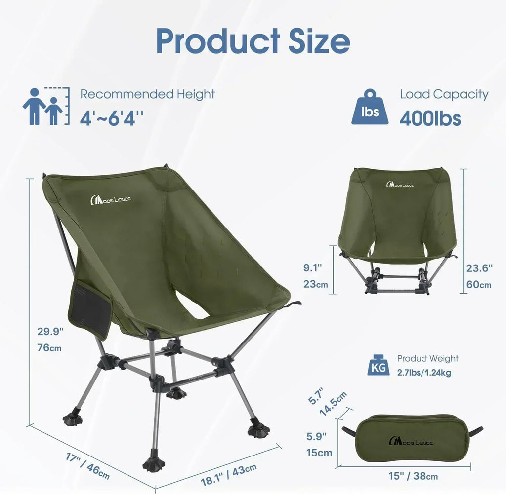 Portable Camping Chair Plus Folding Chair for Backpacking and Hiking wourant