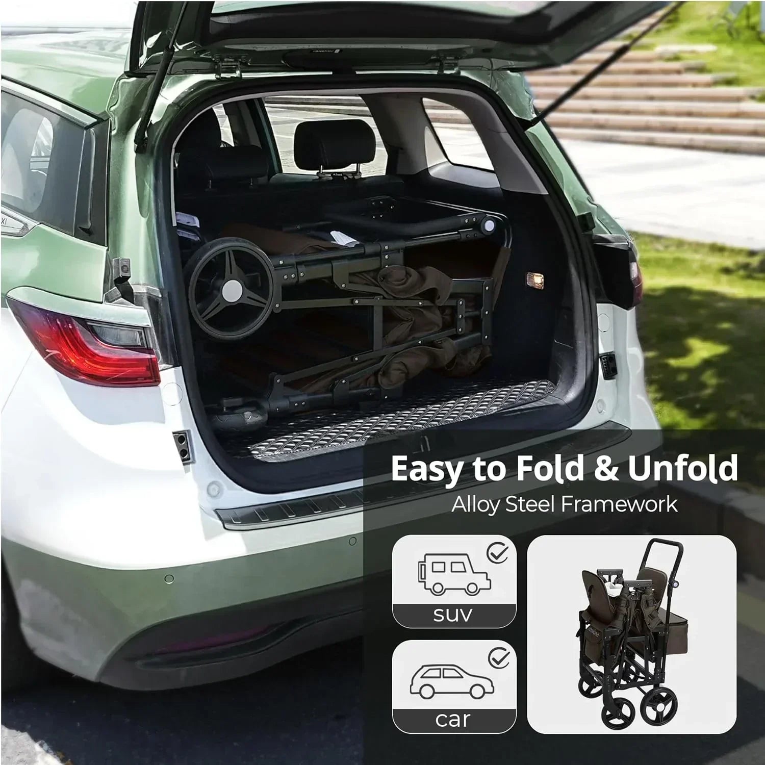 Stroller Wagon for Kids Wagon Stroller Toddlers 2 Seaters All-Terrain Baby Wagon Outdoor wourant