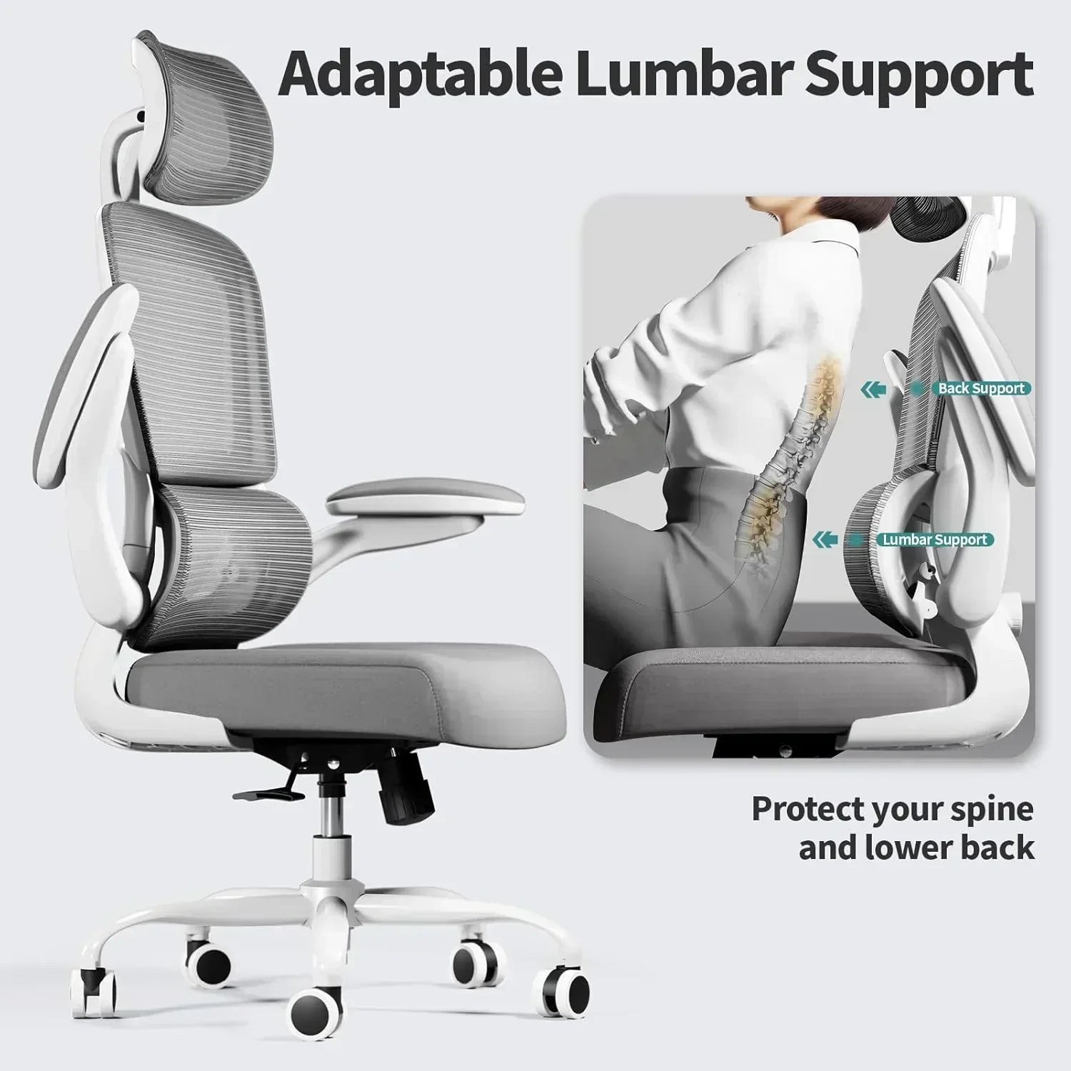 TRALT Office Chair Ergonomic Desk Chair 330 lbs Home Gaming Chair with Wheels wourant