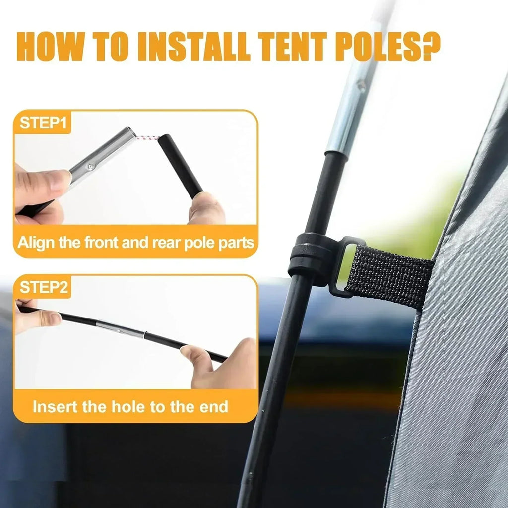 SUV Tent 5-9 Person Rectangle Car Tent for Family Waterproof Windproof for Car Camping Tents wourant