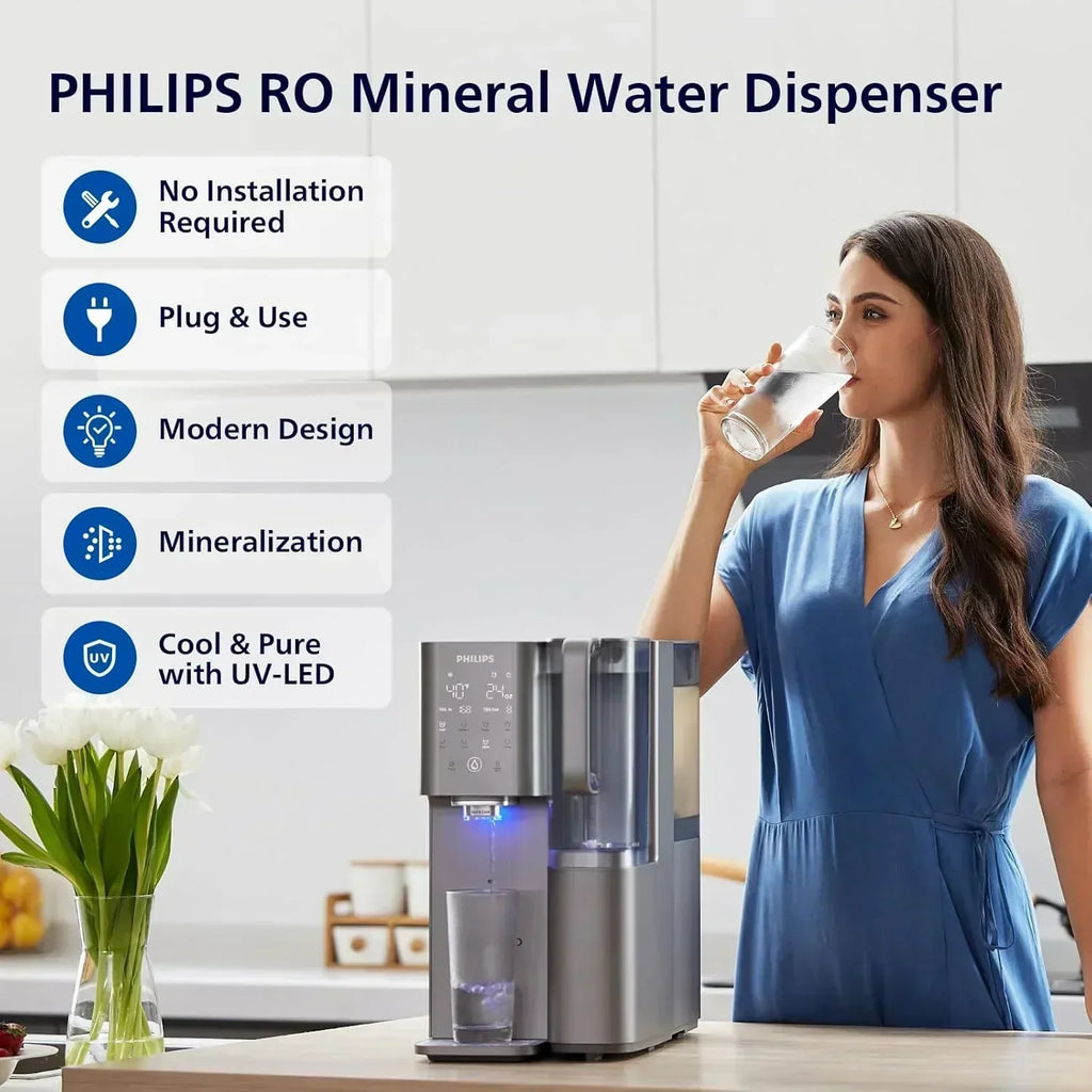 Reverse osmosis water filter countertop Philips 5-inch water filtration system purifier wourant