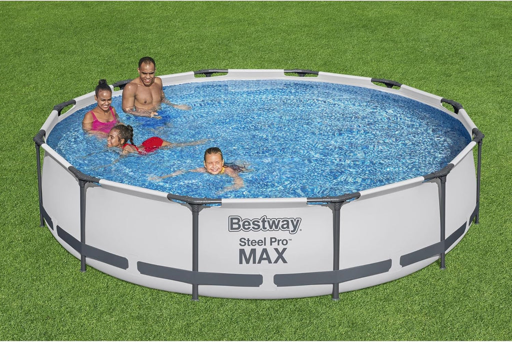 Steel Pro MAX 10 Foot x 30 Inch Round Metal Frame Above Ground Backyard Swimming Pool Set wourant