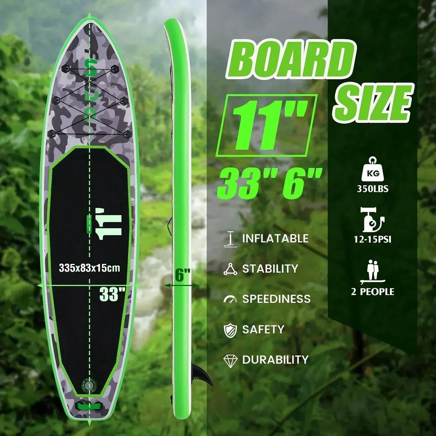 FunWater Inflatable Stand Up Paddle Board Premium SUP Paddle Accessories EVA Deck wourant