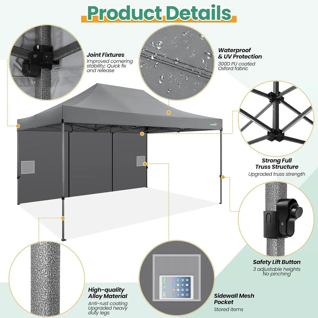 COBIZI 10x20 Heavy Duty Pop up Canopy Tent 6 sidewalls Commercial Canopy Wedding Party Tents wourant