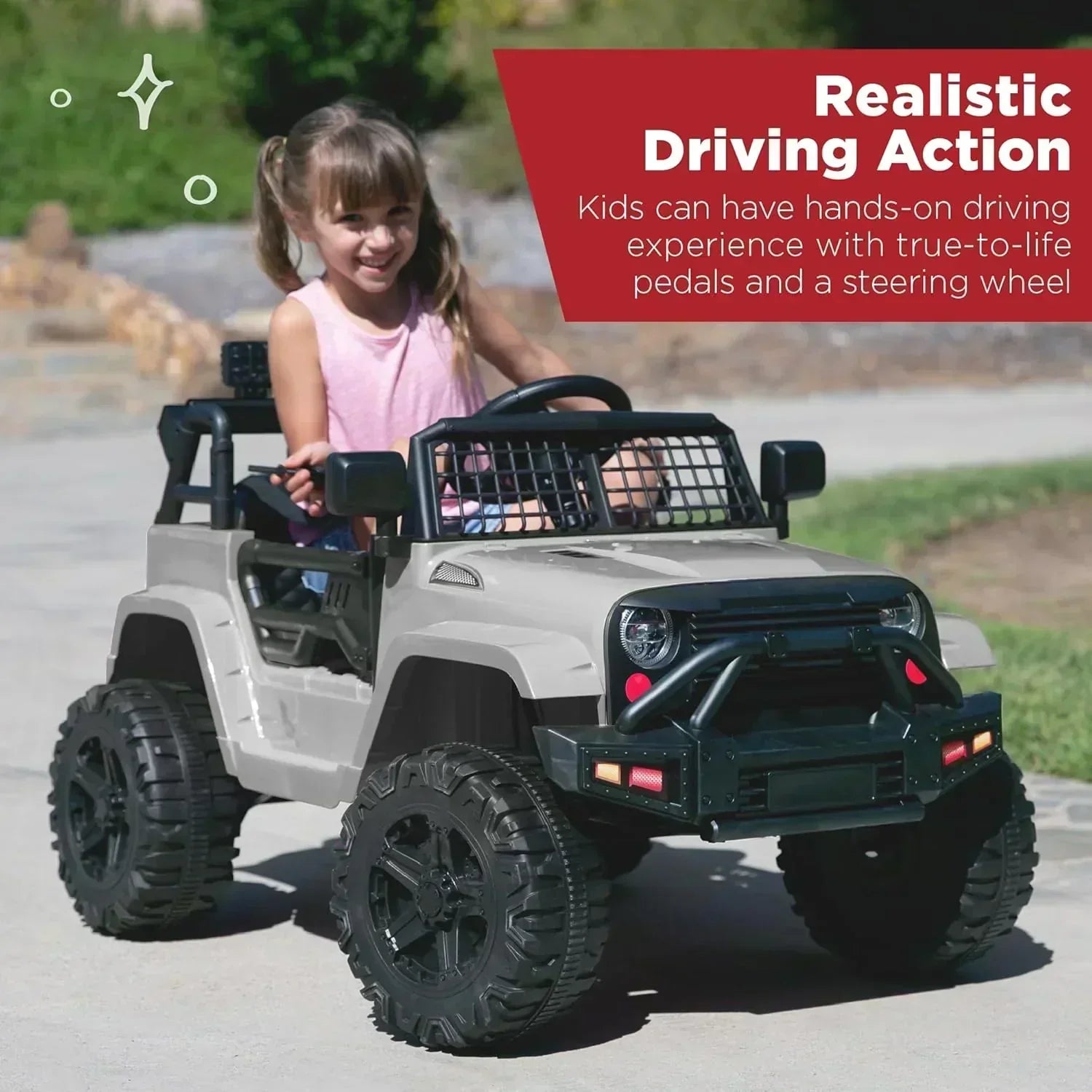 Best Choice Products 12V Kids Ride-On Truck Car with Spring Suspension and LED Lights wourant