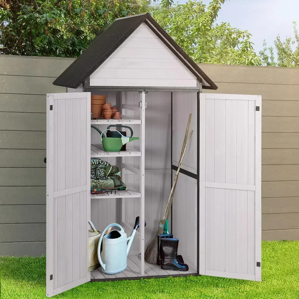 Sheds Outdoor Storage Garden Shed with Metal Frame Structure Adjustable Shelves Capacity Storage wourant