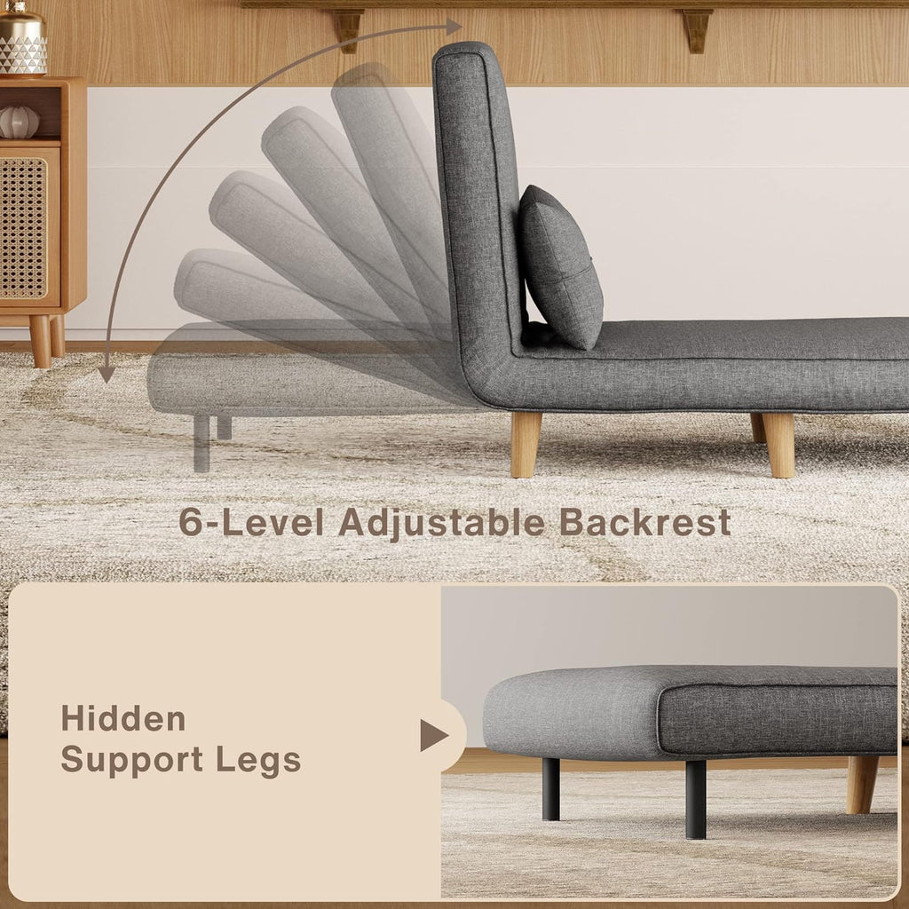 3-in-1 sleeper chair bed convertible chair bed futon sofa with adjustable backrest wourant