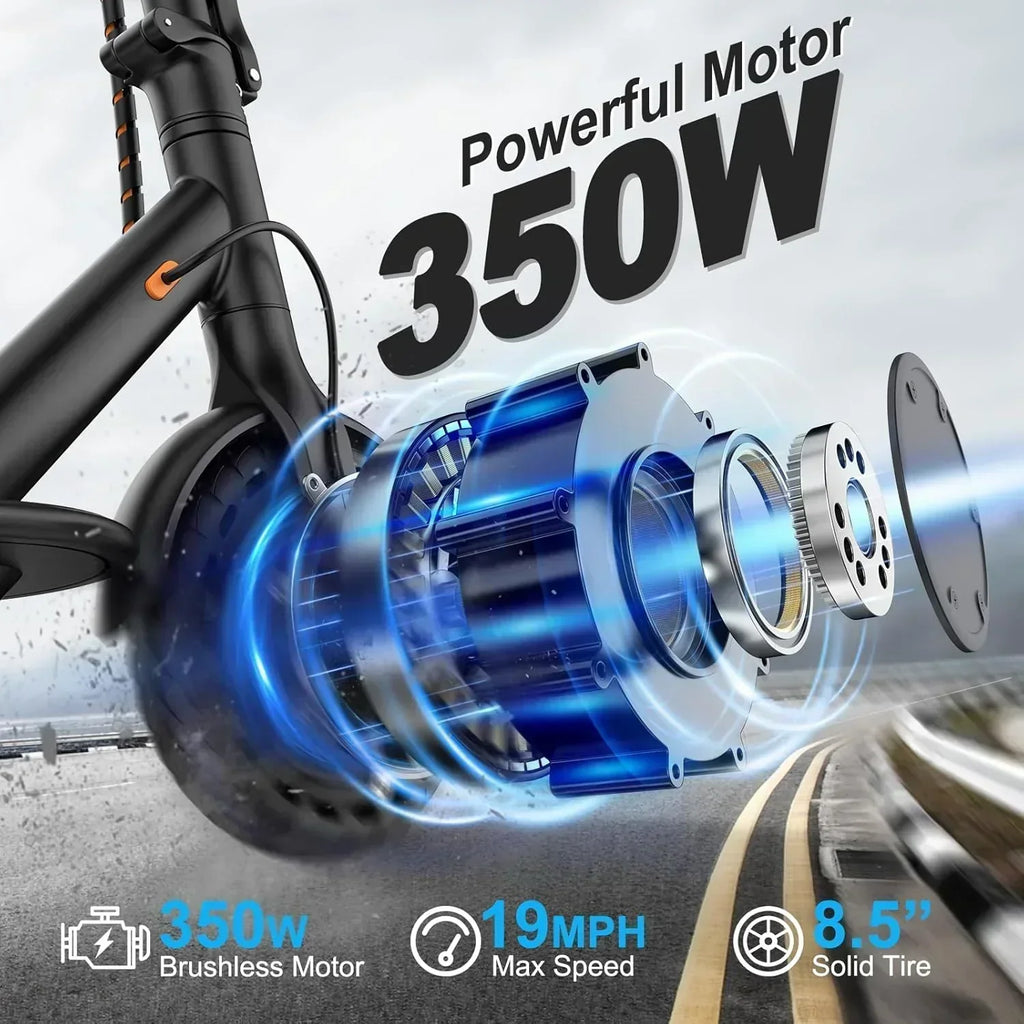 Volpam electric scooter Powerful electric motor Solid tires 28/21/12 mile range wourant