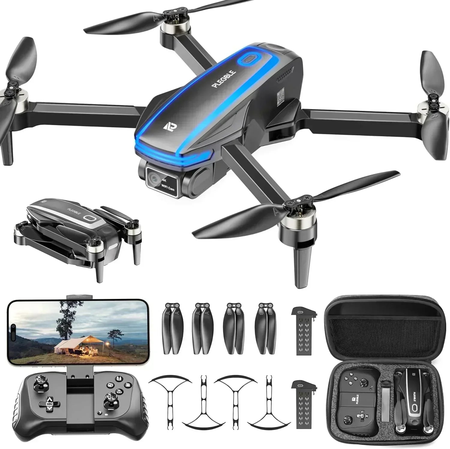 Adult drone with camera 4K brushless motor drone FPV foldable remote control quadcopter wourant