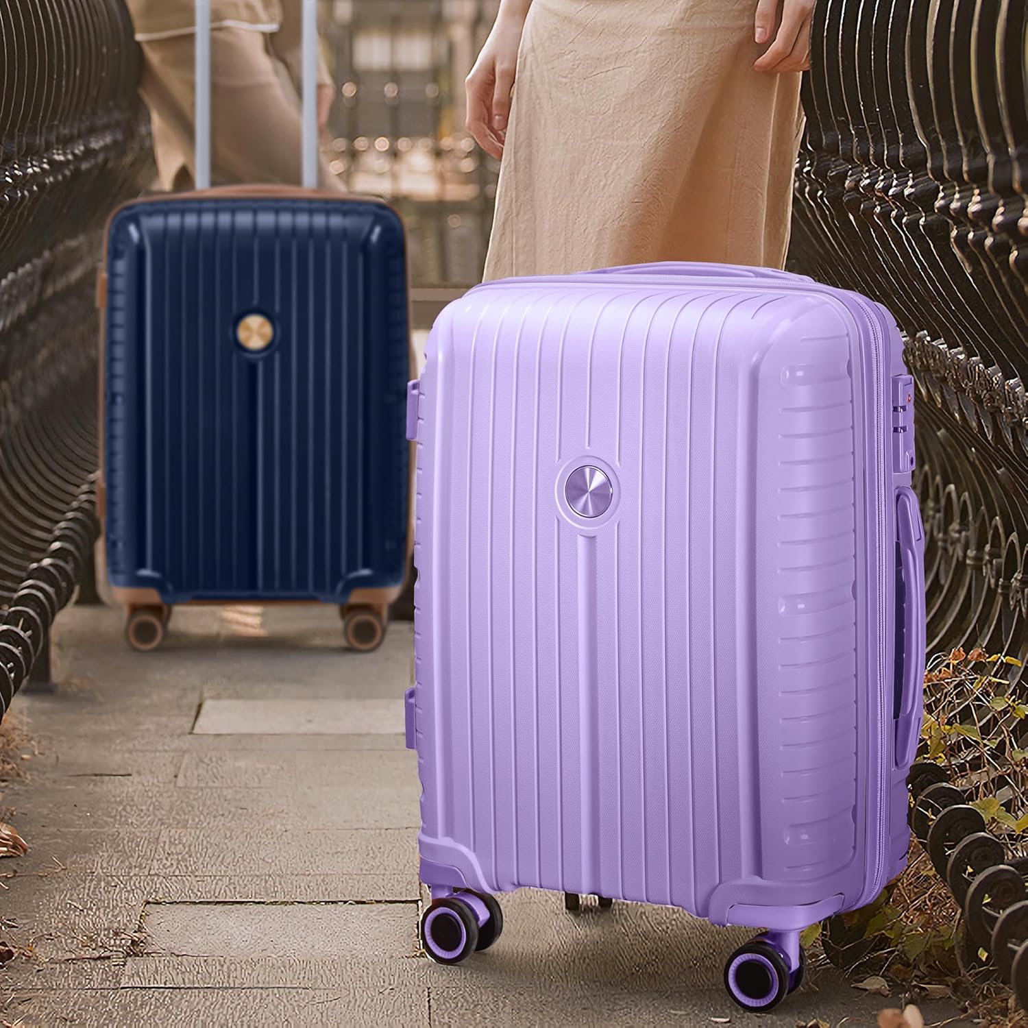 5-piece PP hardshell lightweight travel carry-on luggage set with dual spinner wheels wourant