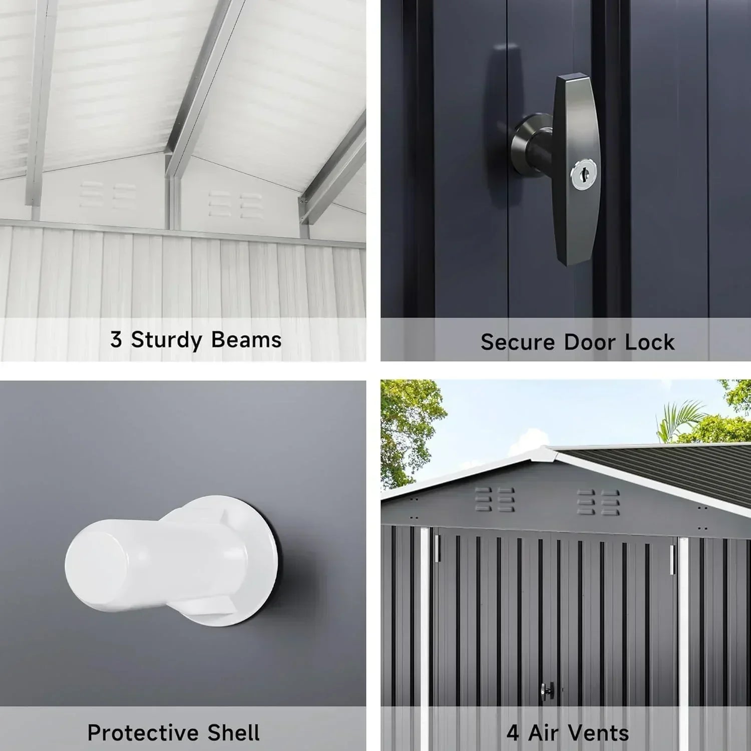 Polar Aurora 8 x 12 FT Outdoor Storage Shed Metal Garden Shed with Updated Frame Structure wourant
