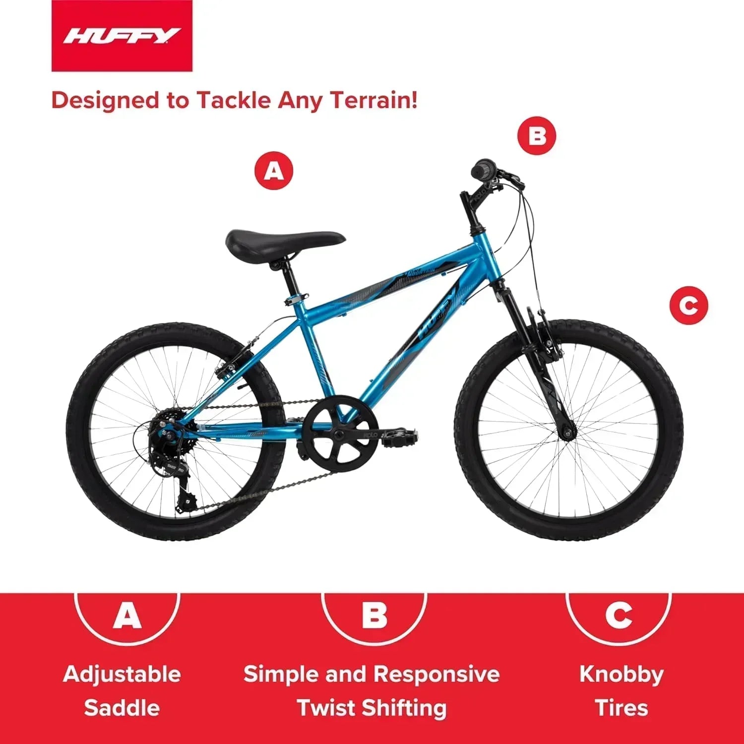 Huffy Stone Mountain Hardtail Mountain Bike for Boys/Girls/Men/Women 20"/24"/26" Sizes wourant