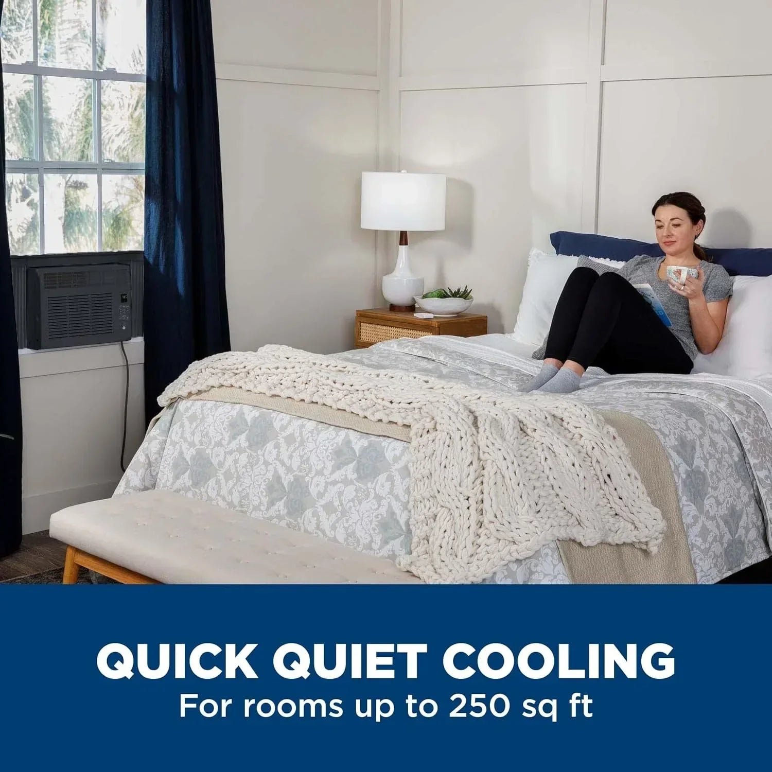 GE Window Air Conditioner Unit 6,000 BTU for Small Rooms up to 250 sq ft. with Adjustable Fan wourant
