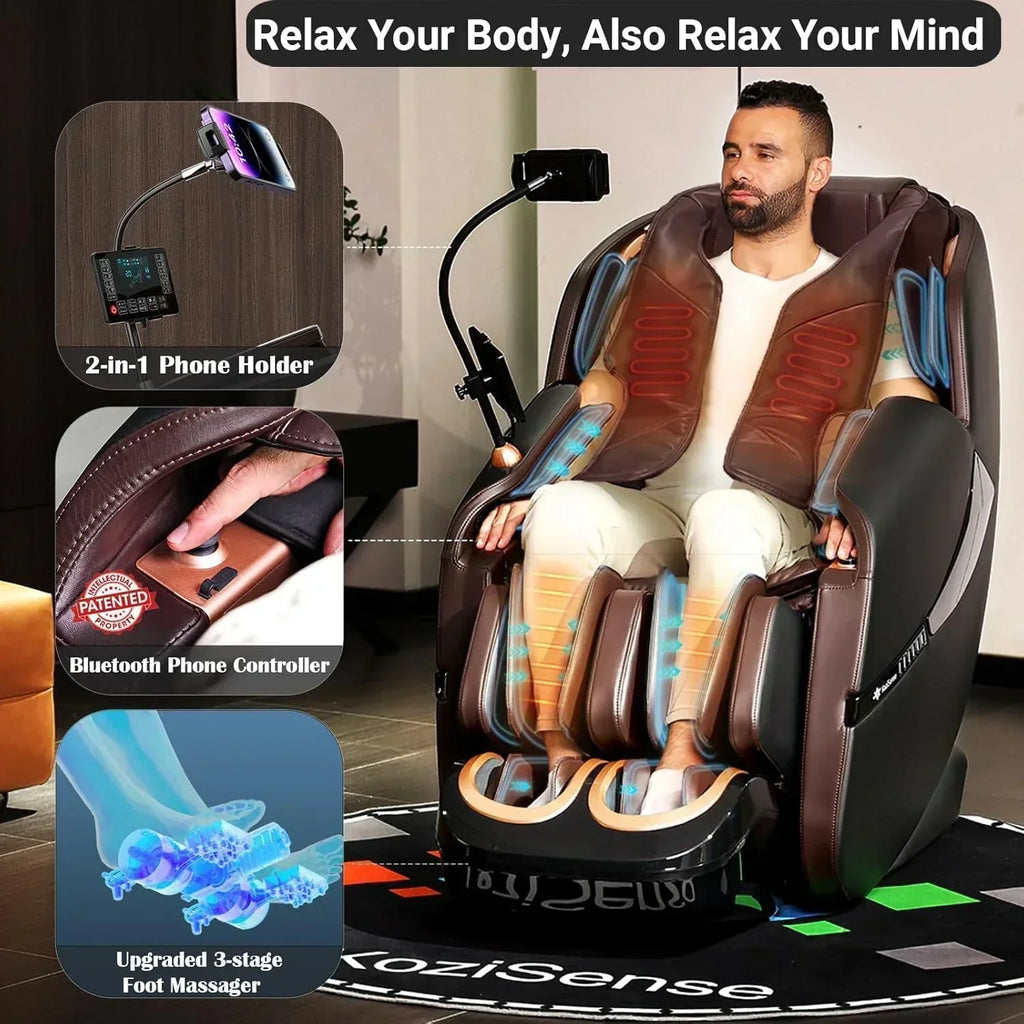 2025 Massage Chair Full Body Zero Gravity SL-Track Shiatsu Massage Recliner Chair with Heat wourant