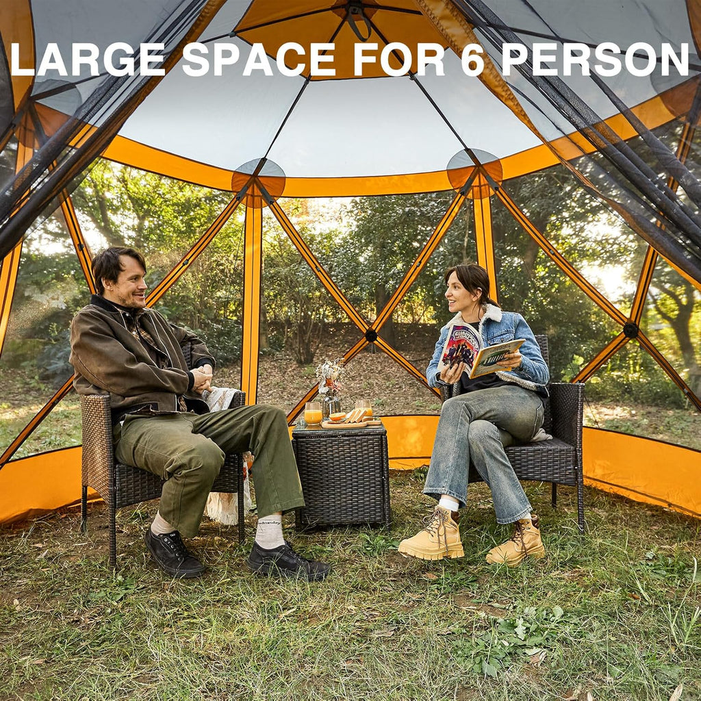 Pop up Screen House Tent for Camping 11.5 x 9.8 ft Instant Screened Gazebo Canopy wourant