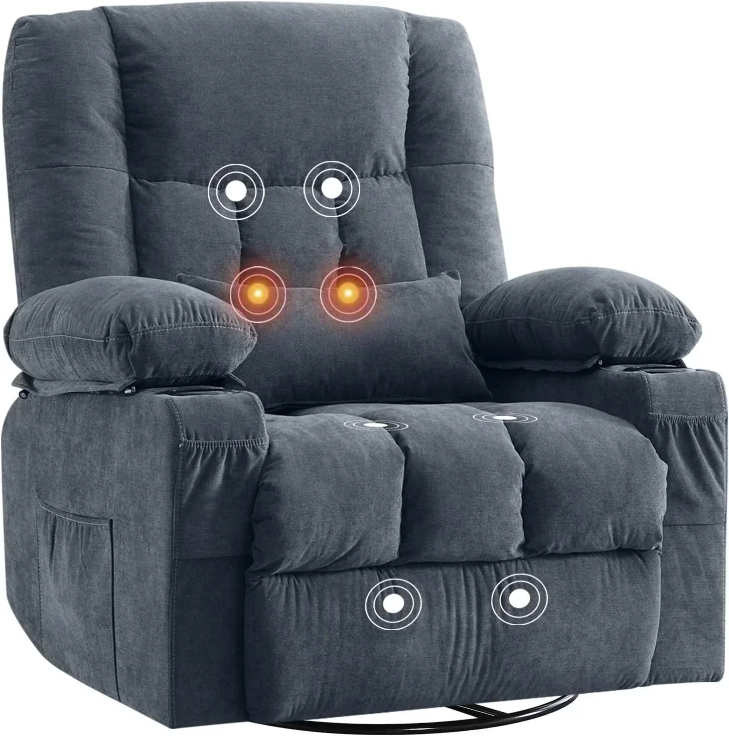 Massage rotating rocking lounge chair with vibration massage and calorie metering functions wourant