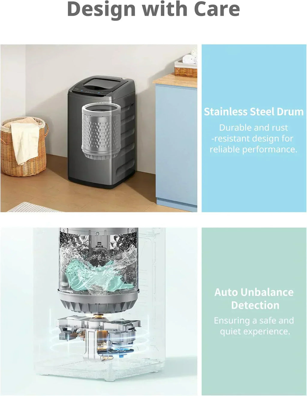 Comfee Portable Washing Machine 0.9 Cubic Foot with LED Display and Built-in Drum wourant
