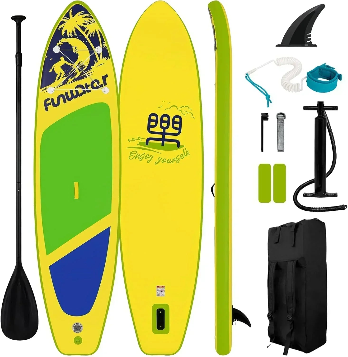 FunWater Inflatable Stand Up Paddle Board Premium SUP Paddle Accessories EVA Deck wourant