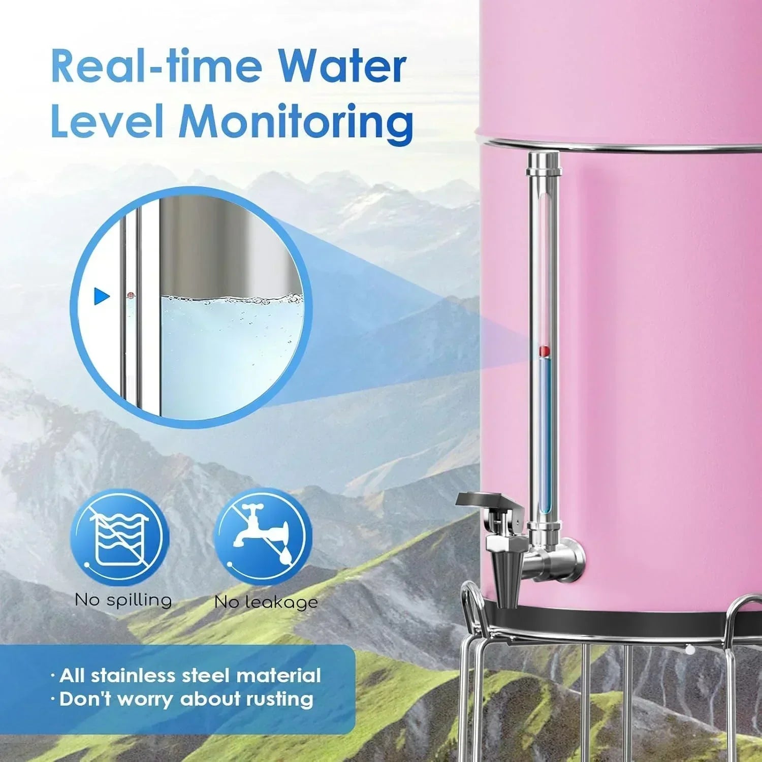 Purewell three-stage 0.01μm ultrafiltration gravity water filtration system 304 wourant